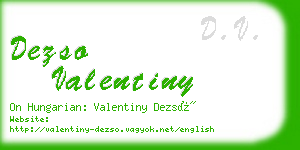 dezso valentiny business card